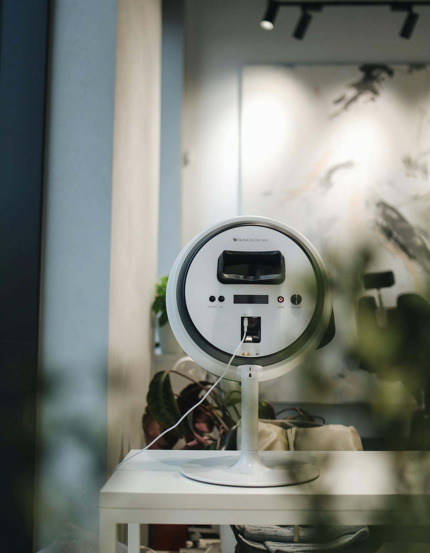 Estilista a fazer brushing no cabelo de uma cliente num salão de beleza